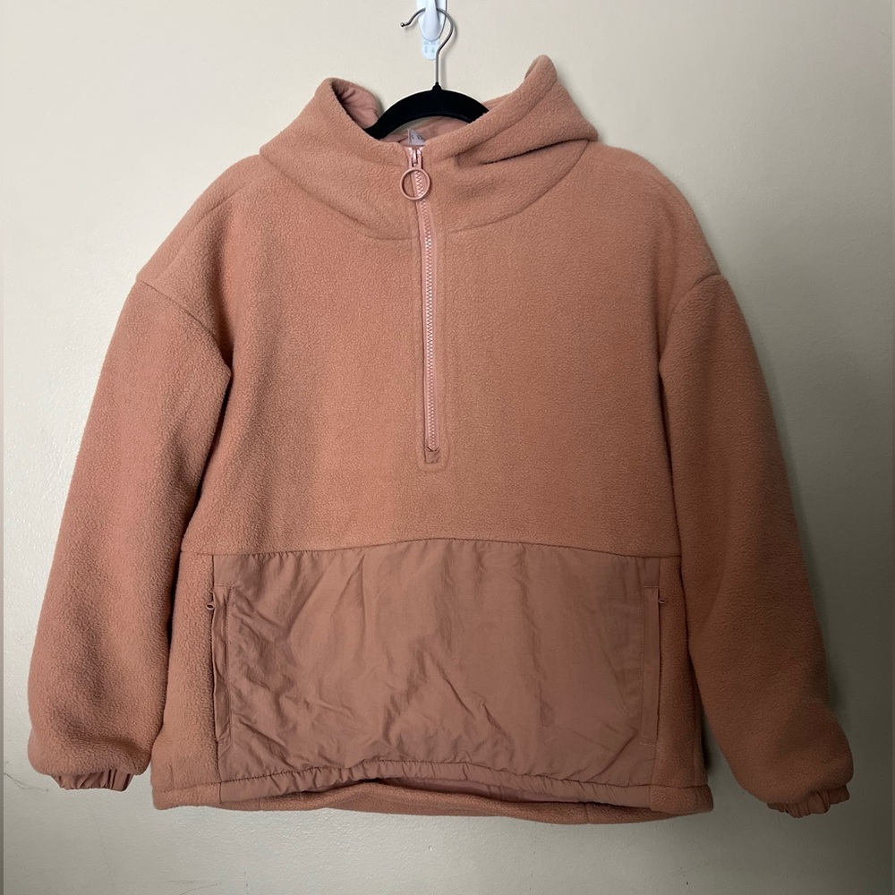 Fabletics Kids Tan Half-Zip Hoodie